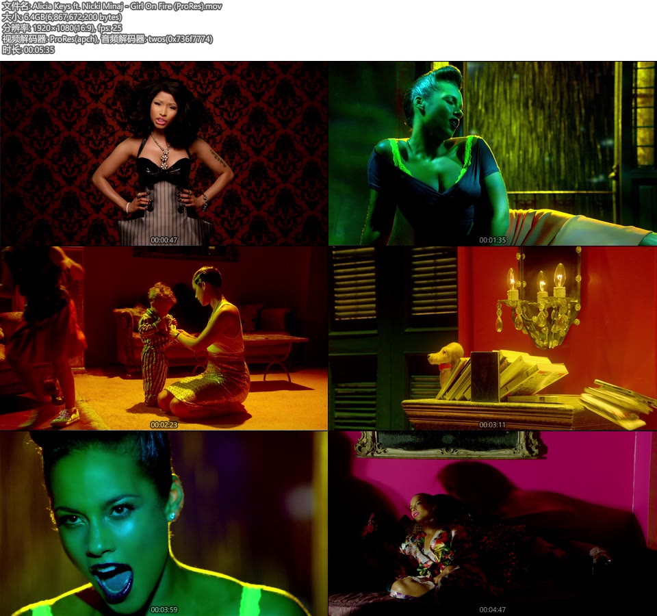 [PR] Alicia Keys ft. Nicki Minaj – Girl On Fire (官方MV) [ProRes] [1080P 6.4G]ProRes、欧美MV、高清MV2