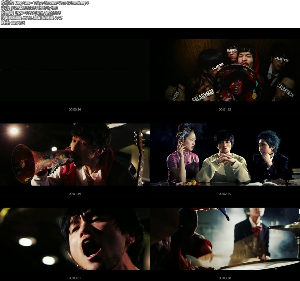 King Gnu – Tokyo Rendez-Vous (Vimeo) (官方MV) [1080P 312M]WEB、日本MV、高清MV2