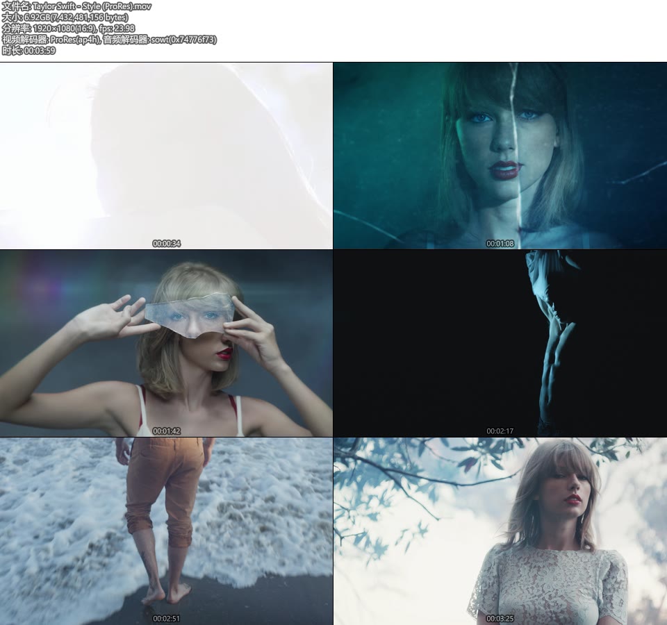 [PR] Taylor Swift – Style (官方MV) [ProRes] [1080P 6.92G]ProRes、欧美MV、高清MV2