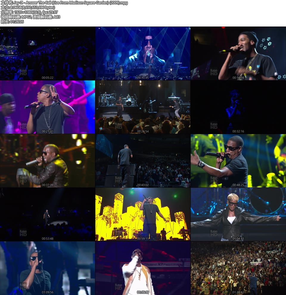 Jay-Z – Answer The Call (Live From Madison Square Garden) (2009) [HDTV 8.1G]HDTV、欧美现场、音乐现场8
