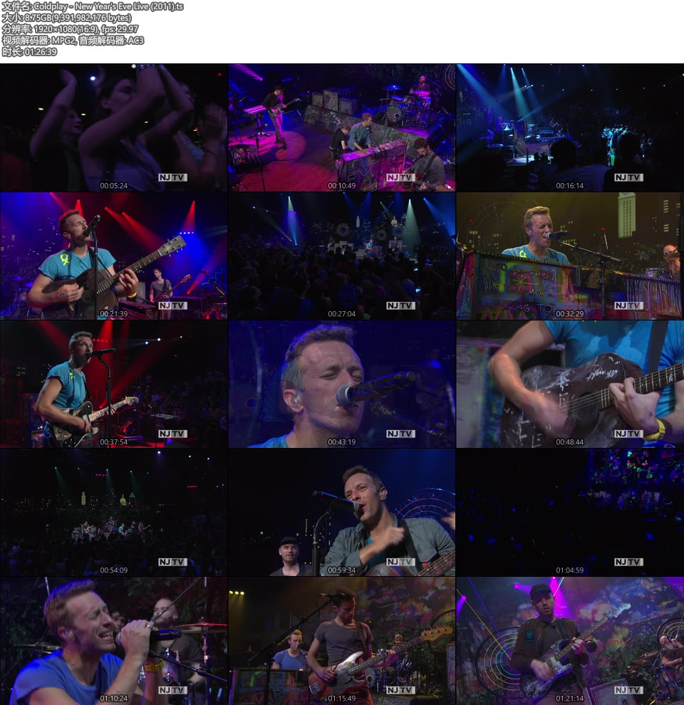 Coldplay – New Year′s Eve Live (2011) [HDTV 8.7G]HDTV、欧美现场、音乐现场8