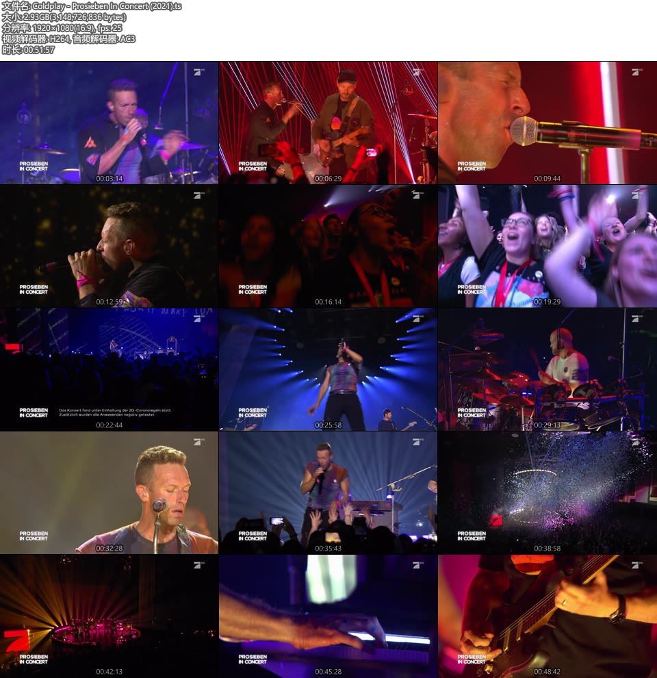 Coldplay – Prosieben In Concert (2021) [HDTV 2.9G]HDTV、欧美现场、音乐现场8