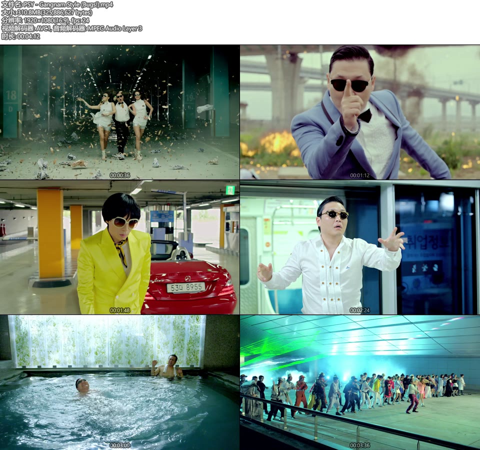 PSY 鸟叔 – Gangnam Style (Bugs!) (官方MV) [1080P 310M]Master、韩国MV、高清MV2