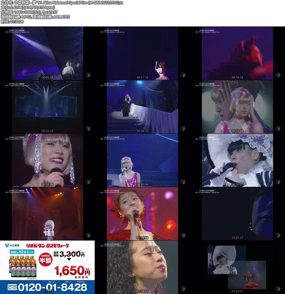 中森明菜– 夢′91 Akina Nakamori Special Live (M-ON! 2022.05.01