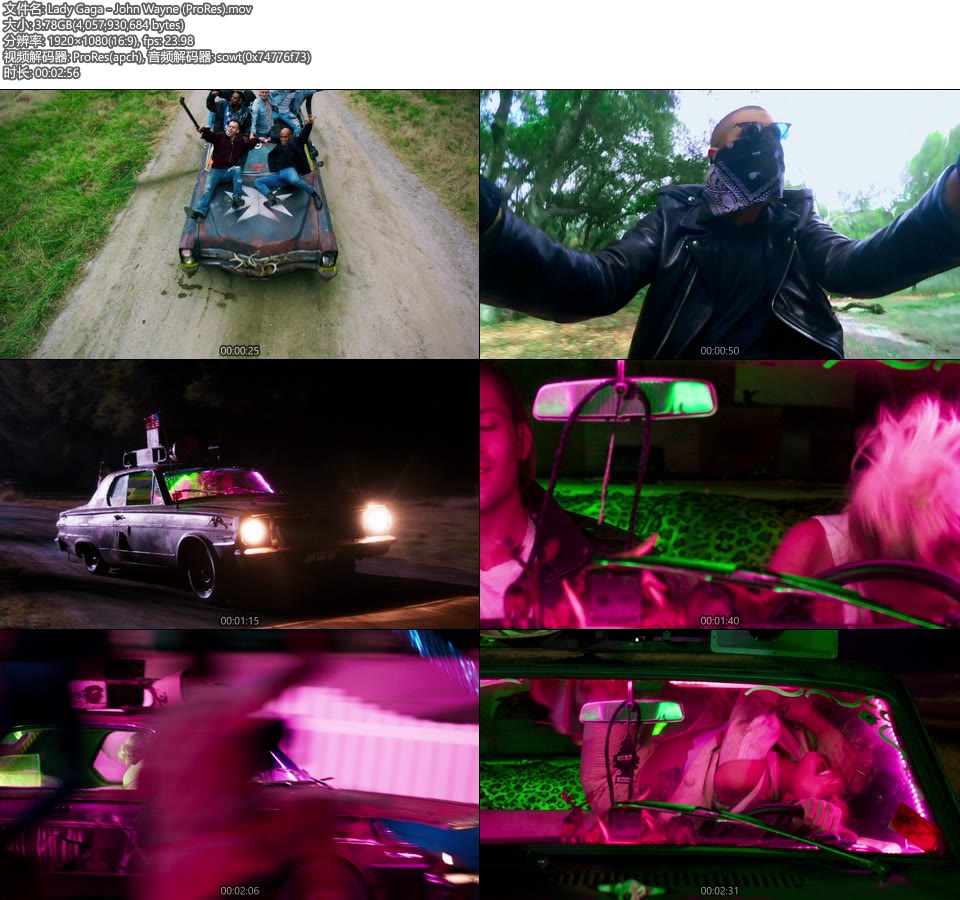 [PR] Lady Gaga – John Wayne (官方MV) [ProRes] [1080P 3.78G]ProRes、欧美MV、高清MV2