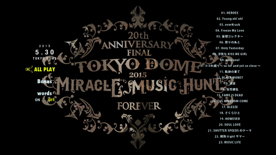 GLAY – 20th Anniversary Final GLAY in TOKYO DOME 2015 Miracle Music Hunt Forever (2015) 1080P蓝光原盘 [3BD BDISO 128.8G]Blu-ray、Blu-ray、摇滚演唱会、日本演唱会、蓝光演唱会12