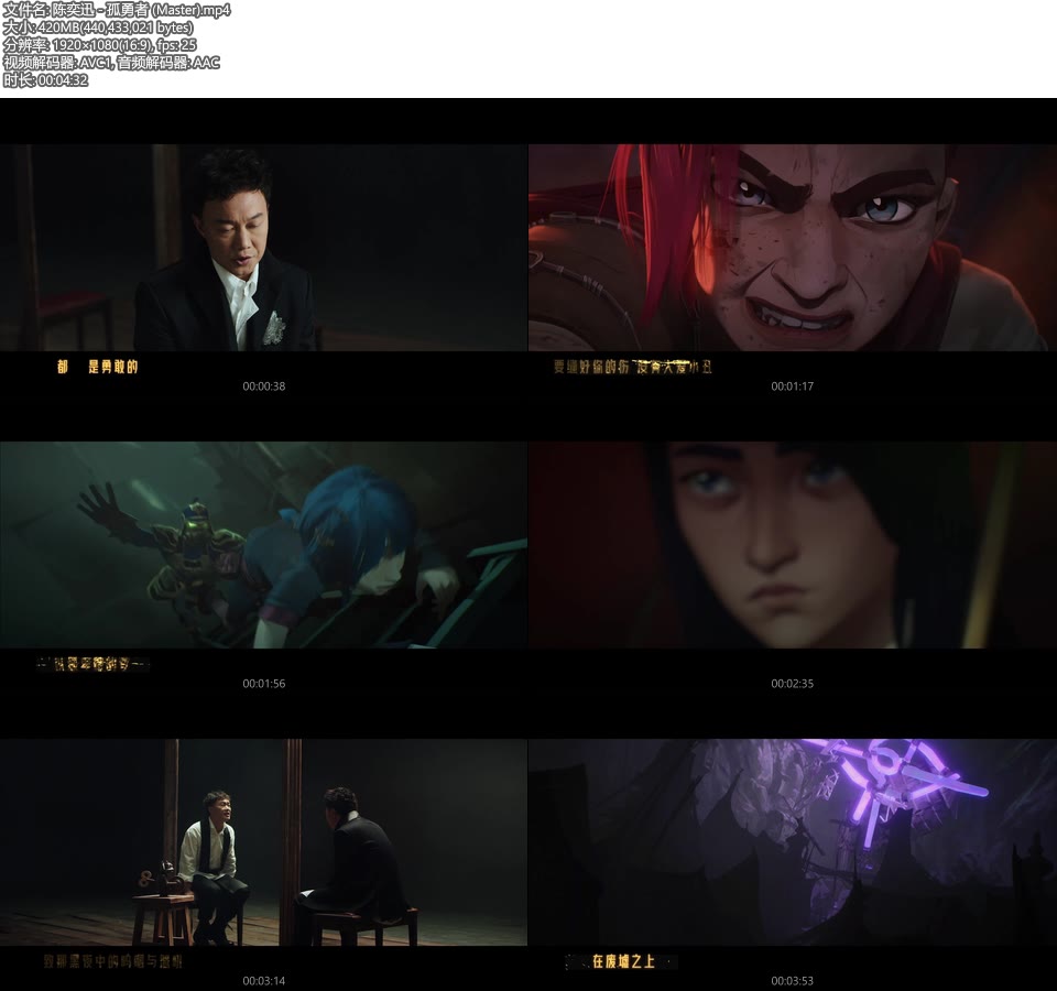 陈奕迅 – 孤勇者 (官方MV) [Master] [1080P 420M]Master、华语MV、高清MV2