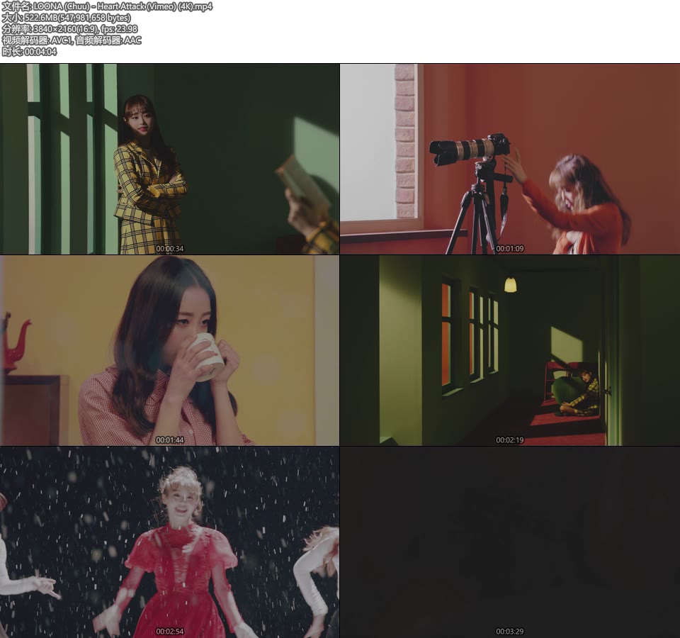 [4K] LOONA 本月少女 (Chuu) – Heart Attack (Vimeo) (官方MV) [2160P 522M]4K MV、Master、韩国MV、高清MV2