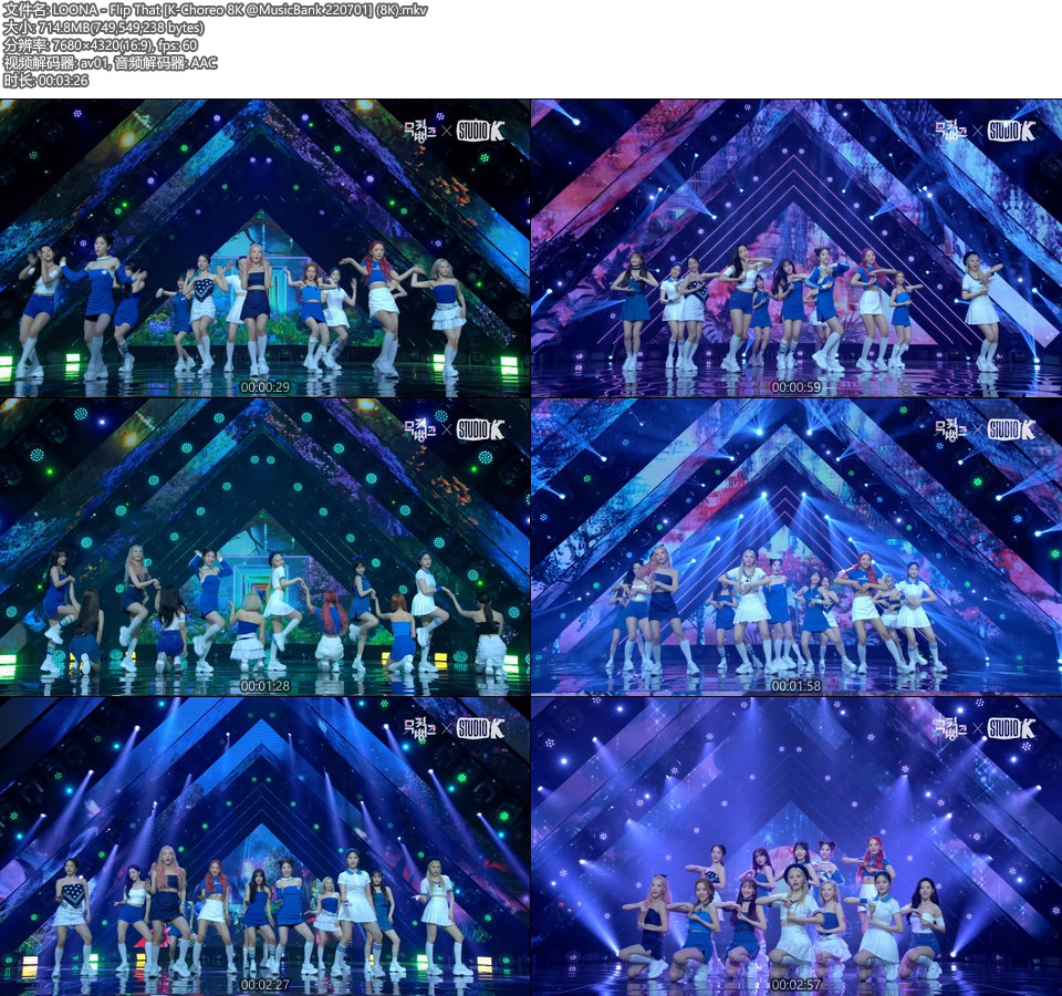 [4K+8K] LOONA – Flip That [K-Choreo 8K @MusicBank 220701] [2160P 629M