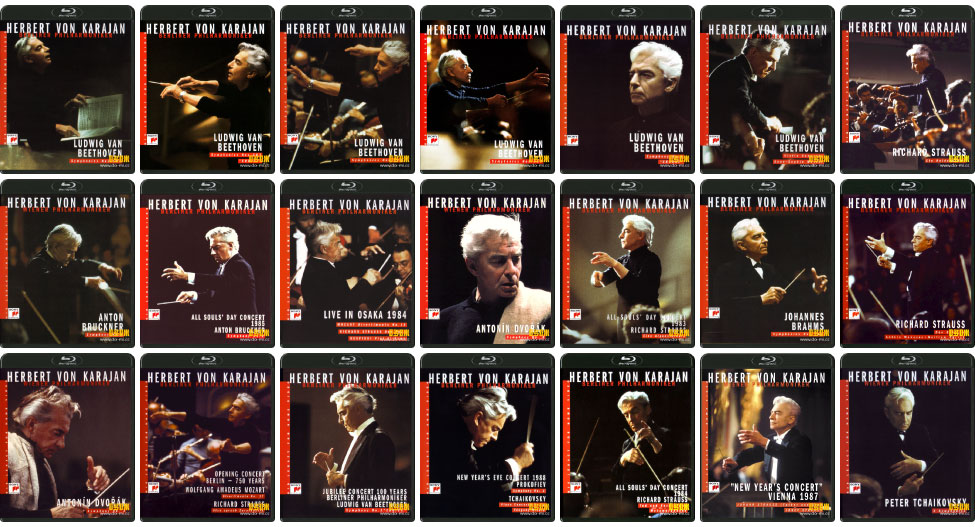 卡拉扬“遗产”系列蓝光合集22BD Herbert von Karajan & BPO Concert Blu-ray Collection 1080P蓝光原盘 [BDMV 435G]