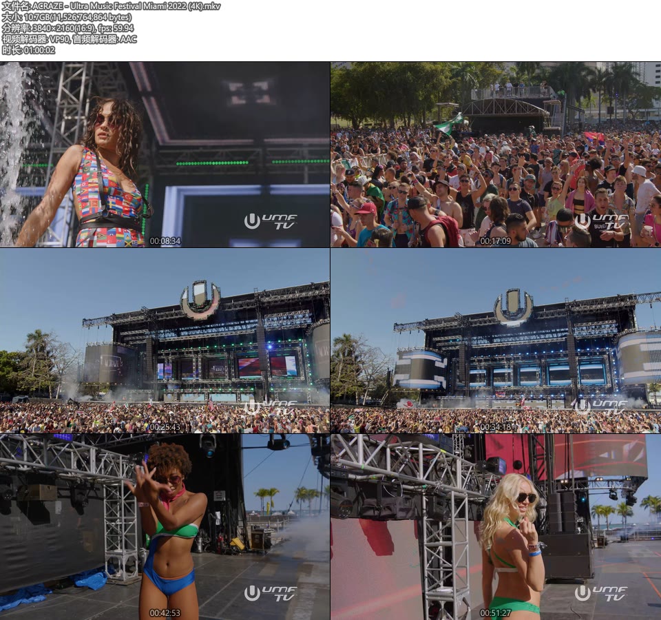 [4K] ACRAZE – Ultra Music Festival Miami 2022 [WEB 2160P 10.7G]4K LIVE、WEB、欧美现场、音乐现场2