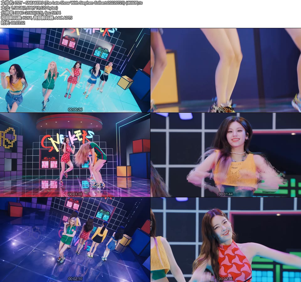 [4K60P] ITZY – SNEAKERS (The Late Show With Stephen Colbert 20220723) [UHDTV 2160P 1.58G]4K LIVE、HDTV、韩国现场、音乐现场2