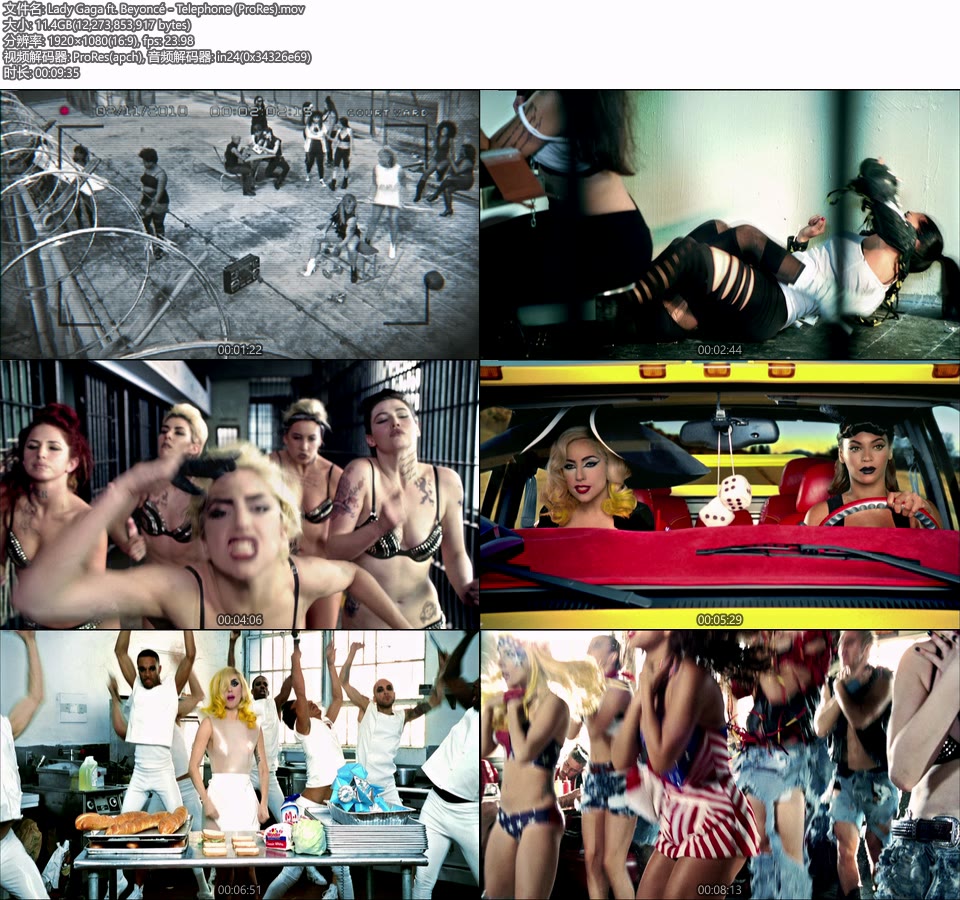 [PR] Lady Gaga ft. Beyoncé – Telephone (官方MV) [ProRes] [1080P 11.4G]Master、ProRes、欧美MV、高清MV2