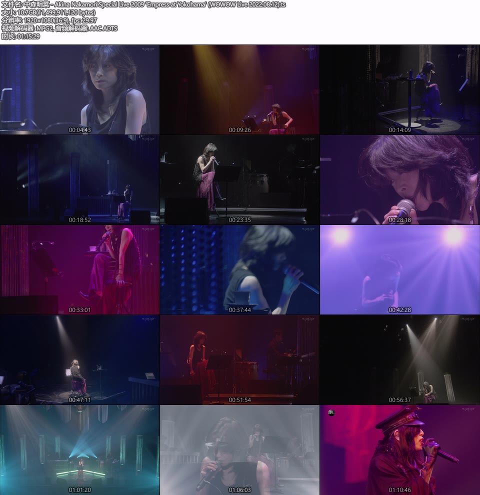 中森明菜 – Akina Nakamori Special Live 2009“Empress at Yokohama”(WOWOW Live 2022.08.12) [HDTV 10.7G]HDTV、日本现场、音乐现场12