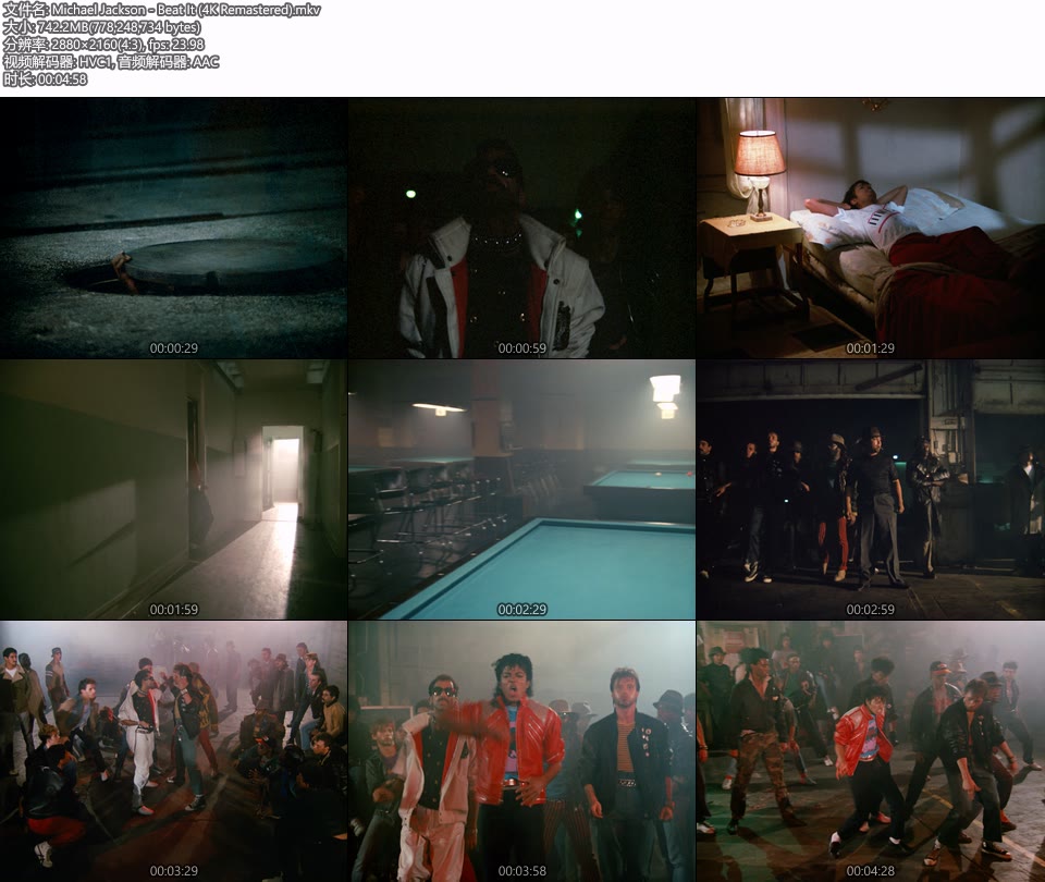 [4K] Michael Jackson – Beat It (2022 Remastered) [2160P 742M]4K MV、Master、推荐MV、欧美MV、高清MV2