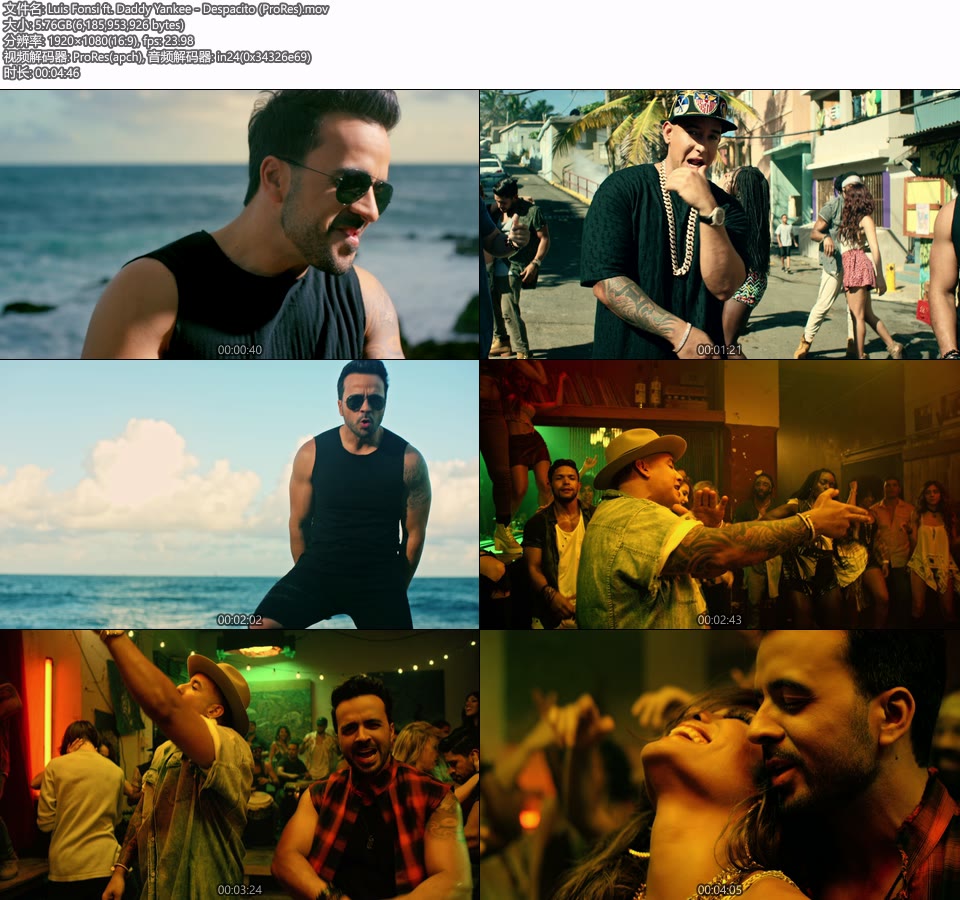[PR] Luis Fonsi ft. Daddy Yankee – Despacito (官方MV) [ProRes] [1080P 5.76G]Master、ProRes、欧美MV、高清MV2