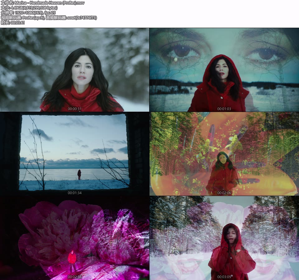 [PR] Marina – Handmade Heaven (官方MV) [ProRes] [1080P 4.49G]Master、ProRes、欧美MV、高清MV2