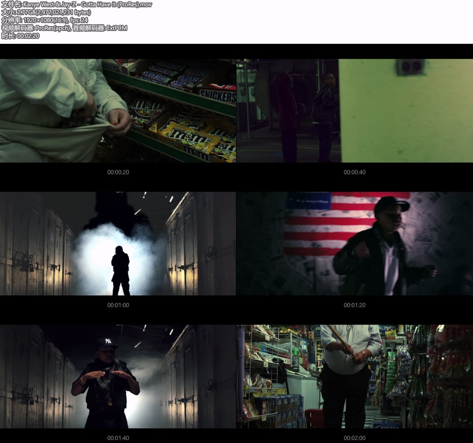 [PR] Kanye West & Jay-Z – Gotta Have It (官方MV) [ProRes] [1080P 2.77G]Master、ProRes、欧美MV、高清MV2