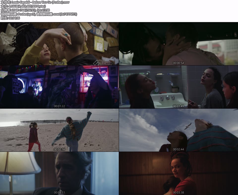 [PR] Lewis Capaldi – Before You Go (官方MV) [ProRes] [1080P 4.16G]Master、ProRes、欧美MV、高清MV2