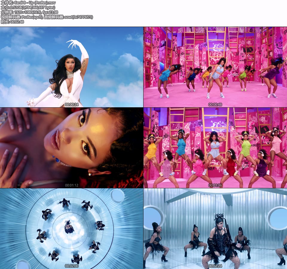 [PR] Cardi B – Up (官方MV) [ProRes] [1080P 3.52G]Master、ProRes、欧美MV、高清MV2