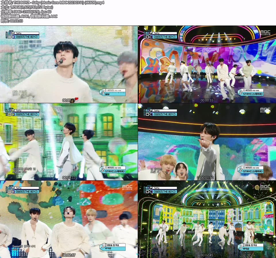 [4K60P] THE BOYZ – Salty (Music Core MBC 20230311) [UHDTV 2160P 1.79G]4K LIVE、HDTV、韩国现场、音乐现场2