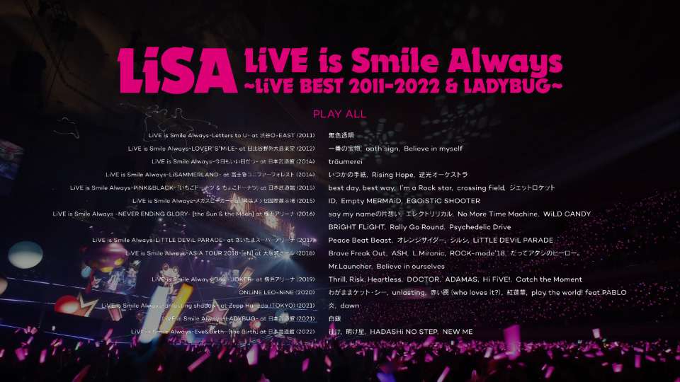 LiSA 织部里沙 – LiVE is Smile Always～LiVE BEST 2011-2022 & LADY BUG～[完全生産限定盤] (2023) 1080P蓝光原盘 [3BD BDISO 120.9G]Blu-ray、推荐演唱会、日本演唱会、蓝光演唱会14