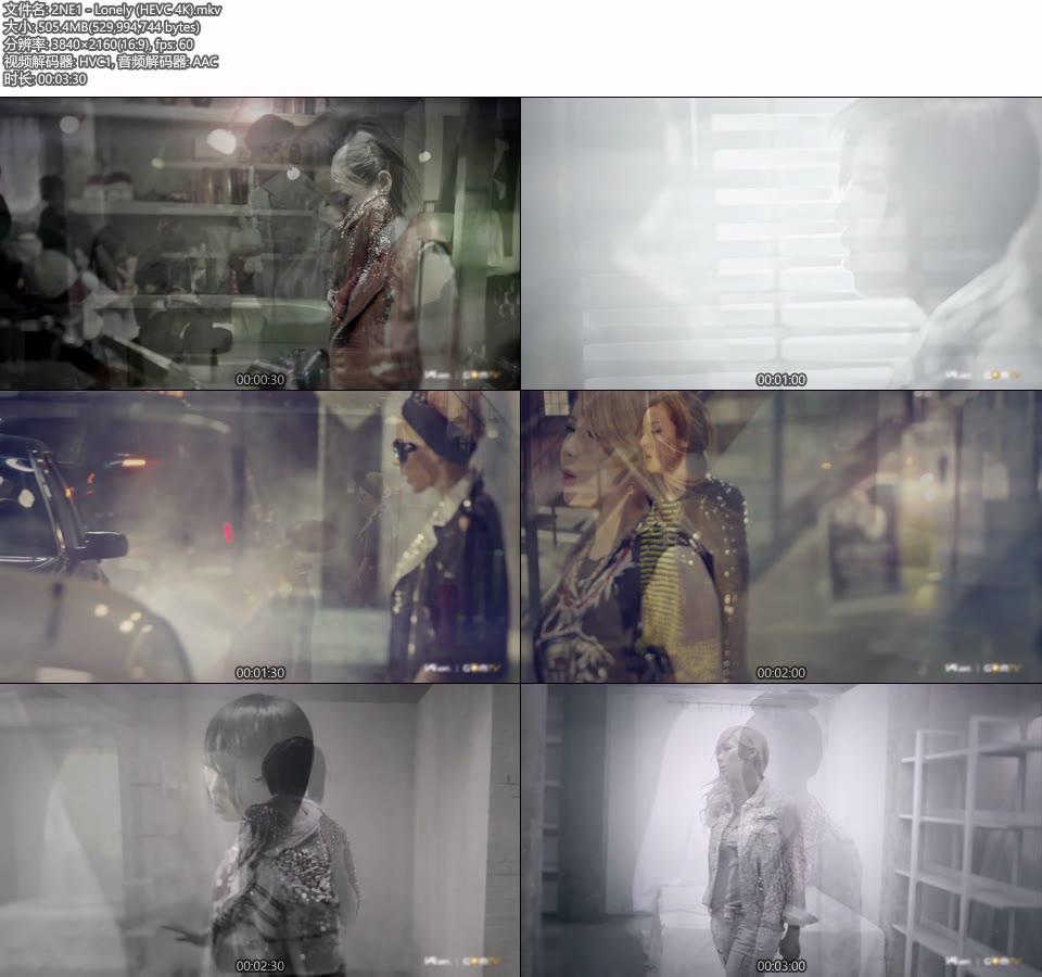 [4K] 2NE1 – Lonely (官方MV) [HEVC 2160P 505M]4K MV、Master、韩国MV、高清MV2