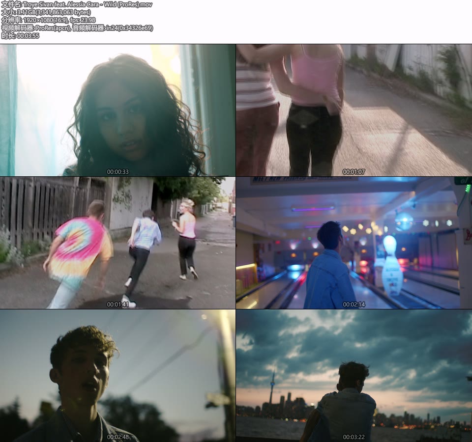[PR] Troye Sivan feat. Alessia Cara – Wild (官方MV) [ProRes] [1080P 3.11G]Master、ProRes、欧美MV、高清MV2