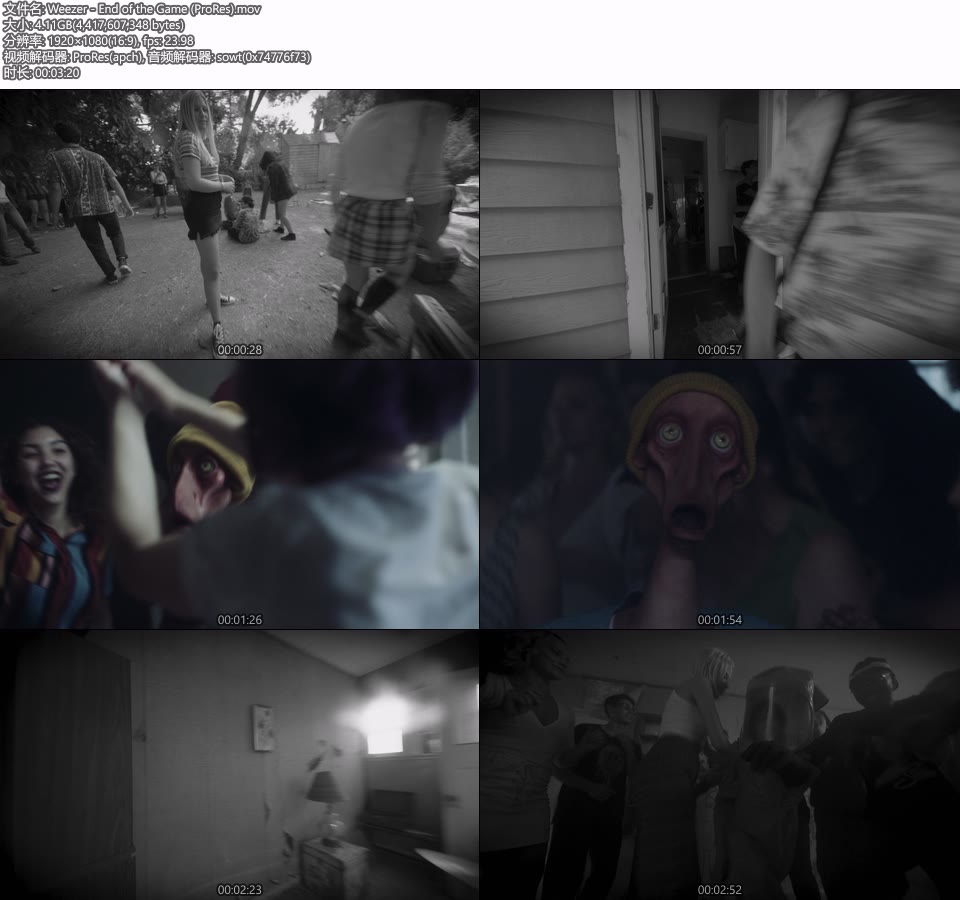 [PR] Weezer – End of the Game (官方MV) [ProRes] [1080P 4.11G]Master、ProRes、欧美MV、高清MV2