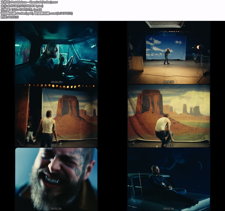 [PR] Post Malone – Chemical (官方MV) [ProRes] [1080P 8.85G]Master、ProRes、欧美MV、高清MV2