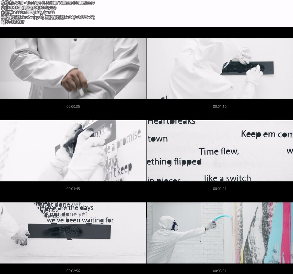 [PR] Avicii – The Days ft. Robbie Williams (官方MV) [ProRes] [1080P 5.15G]Master、ProRes、欧美MV、高清MV2