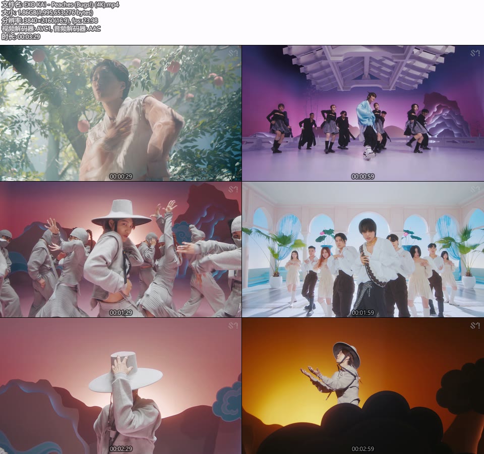 [4K] EXO KAI – Peaches (Bugs!) (官方MV) [2160P 1.86G]4K MV、Master、韩国MV、高清MV2