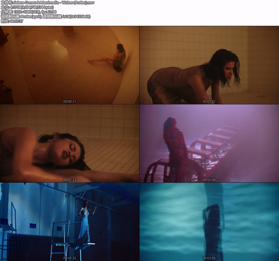 [PR] Selena Gomez & Marshmello – Wolves (官方MV) [ProRes] [1080P 4.37G]Master、ProRes、欧美MV、高清MV2