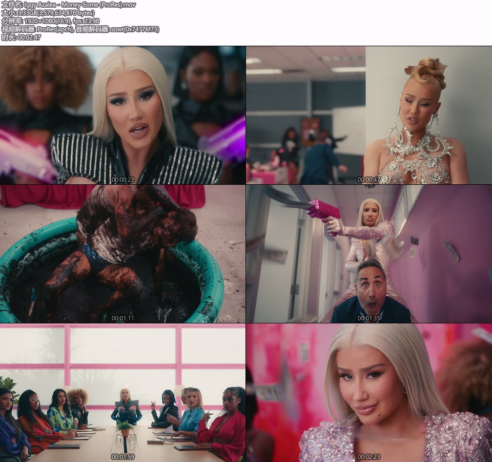 [PR] Iggy Azalea – Money Come (官方MV) [ProRes] [1080P 3.33G]Master、ProRes、欧美MV、高清MV2