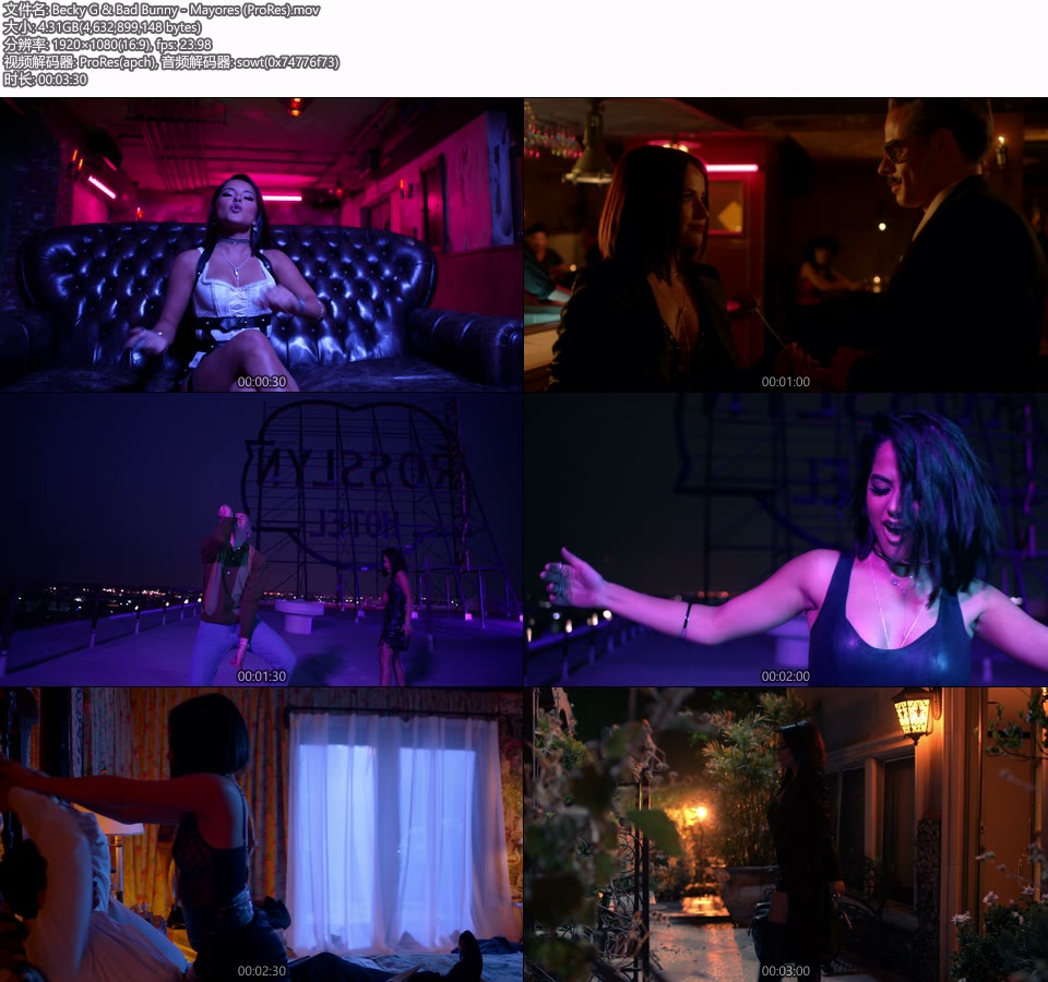 [PR] Becky G & Bad Bunny – Mayores (官方MV) [ProRes] [1080P 4.31G]Master、ProRes、欧美MV、高清MV2