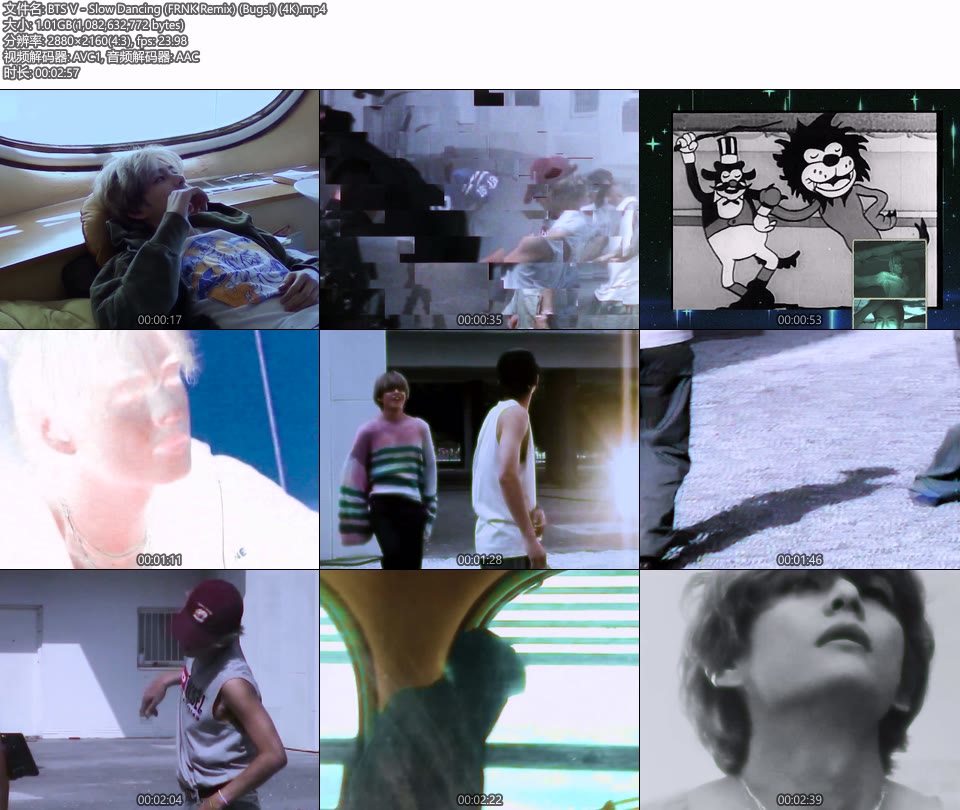 [4K] BTS V – Slow Dancing (FRNK Remix) (Bugs!) (官方MV) [2160P 1.01G]4K MV、Master、韩国MV、高清MV2