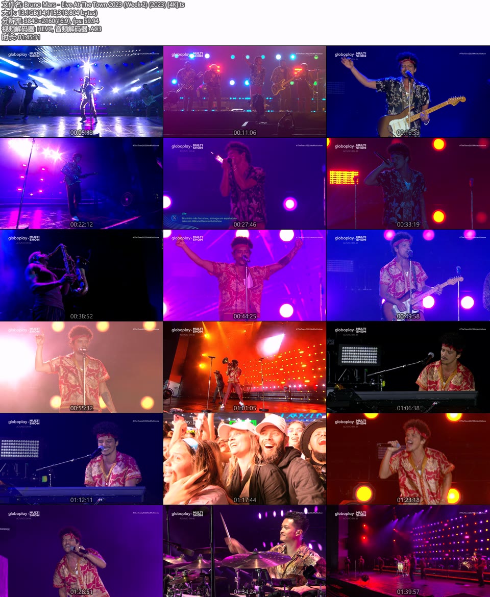 [4K] Bruno Mars – Live At The Town 2023 (Week 2) (2023) 2160P UHDTV [TS 13.1G]HDTV欧美、HDTV演唱会2