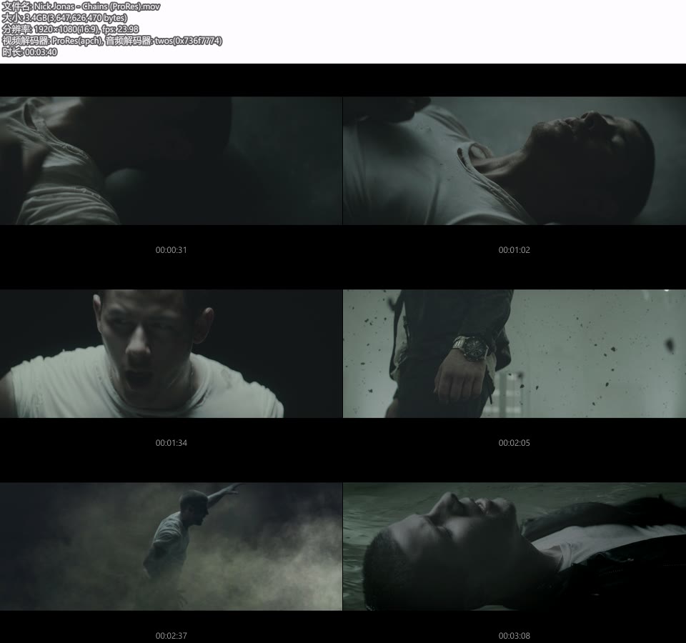 [PR] Nick Jonas – Chains (官方MV) [ProRes] [1080P 3.4G]Master、ProRes、欧美MV、高清MV2