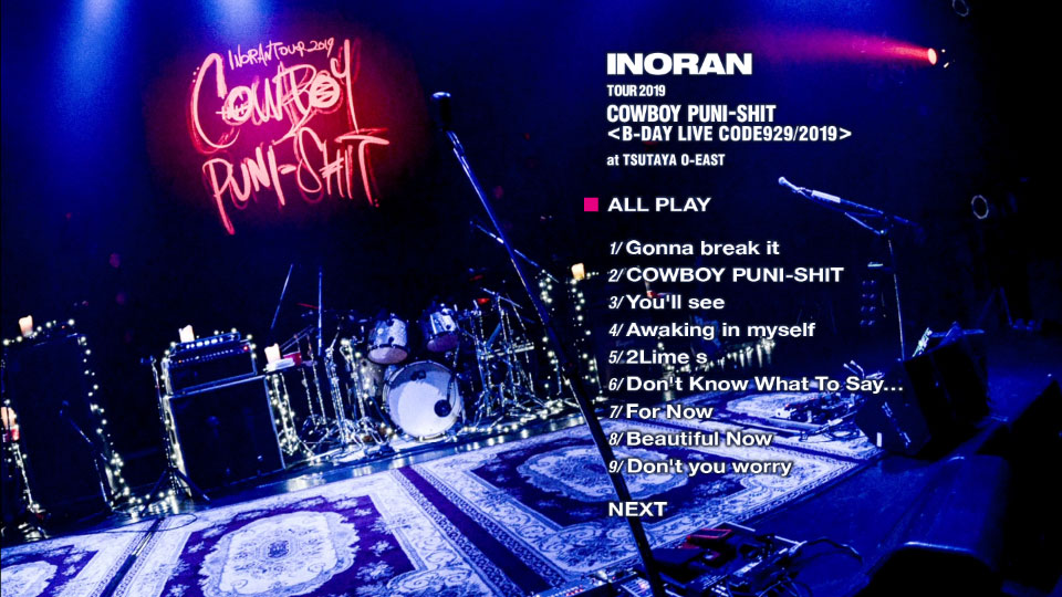 INORAN (LUNA SEA) – INORAN TOUR 2019 COWBOY PUNI-SHIT LIVE