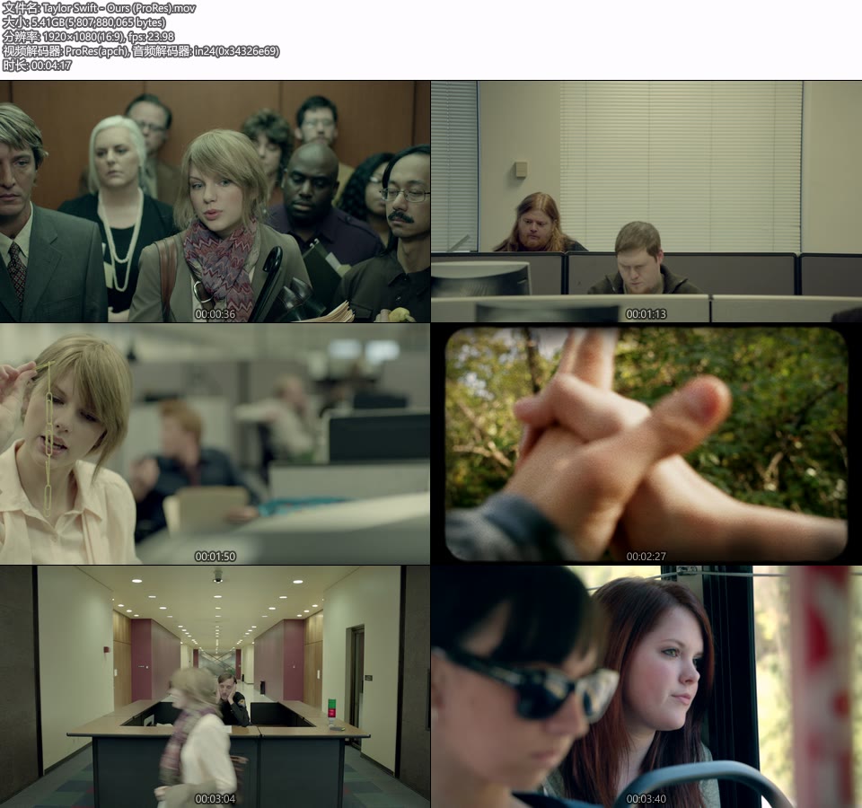 [PR] Taylor Swift – Ours (官方MV) [ProRes] [1080P 5.41G]Master、ProRes、欧美MV、高清MV4
