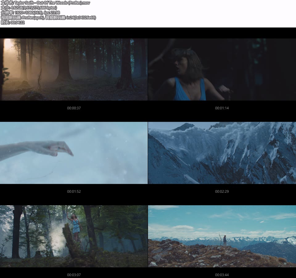 [PR] Taylor Swift – Out Of The Woods (官方MV) [ProRes] [1080P 4.82G]Master、ProRes、欧美MV、高清MV4