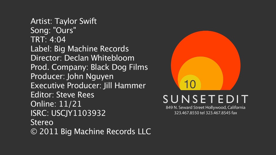 [PR] Taylor Swift – Ours (官方MV) [ProRes] [1080P 5.41G]Master、ProRes、欧美MV、高清MV2