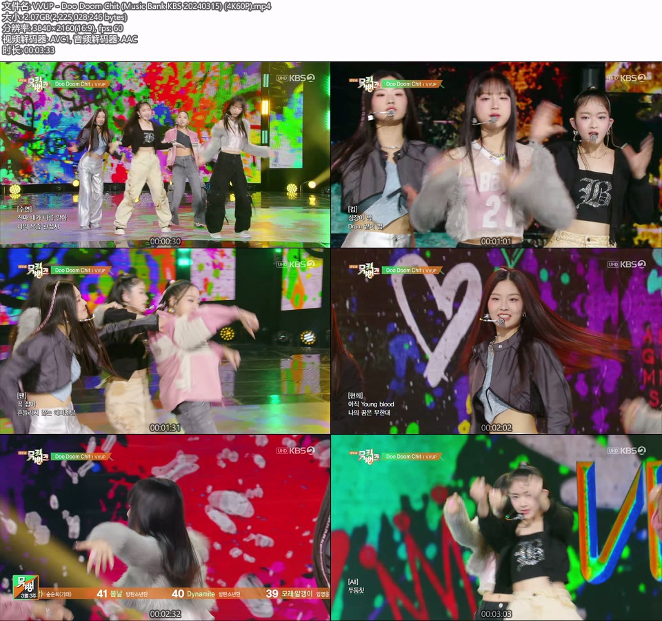 [4K60P] VVUP – Doo Doom Chit (Music Bank KBS 20240315) [UHDTV 2160P 2.07G]4K LIVE、HDTV、韩国现场、音乐现场2