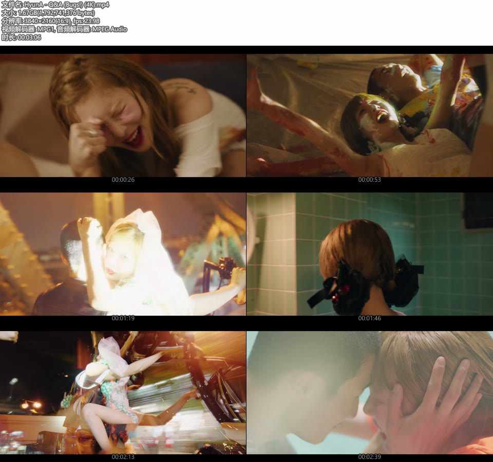 [4K] HyunA 泫雅 – Q&A (Bugs!) (官方MV) [2160P 1.67G]4K MV、Master、韩国MV、高清MV2