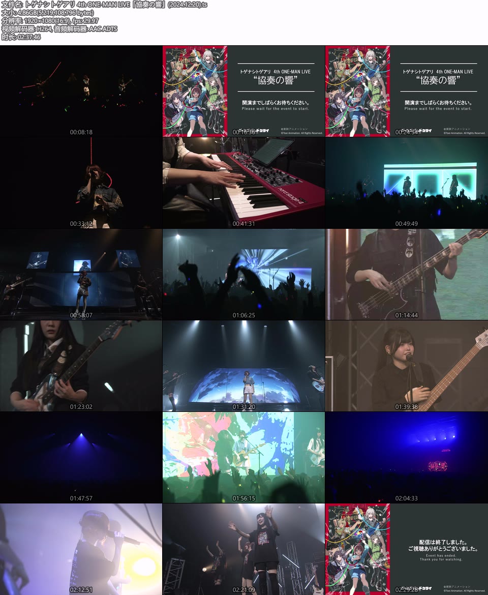 トゲナシトゲアリ 4th ONE-MAN LIVE「協奏の響」(2024.12.20) 1080P WEB [TS 4.86G]HDTV日本、HDTV演唱会2